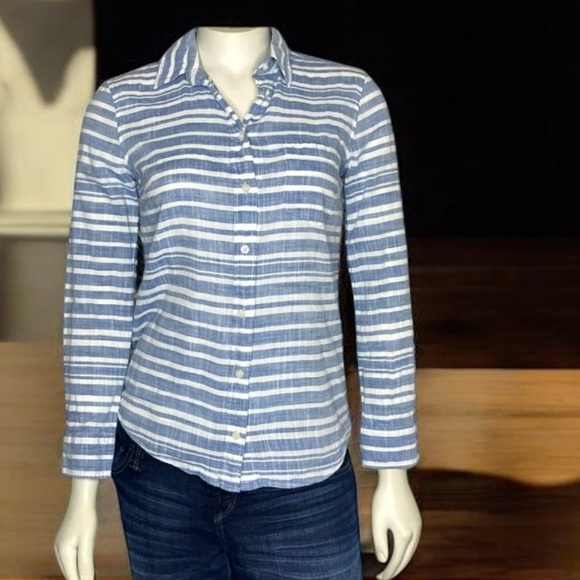 J. Crew Perfect Shirt in  Striped cotton size XXS - Picture 1 of 9
